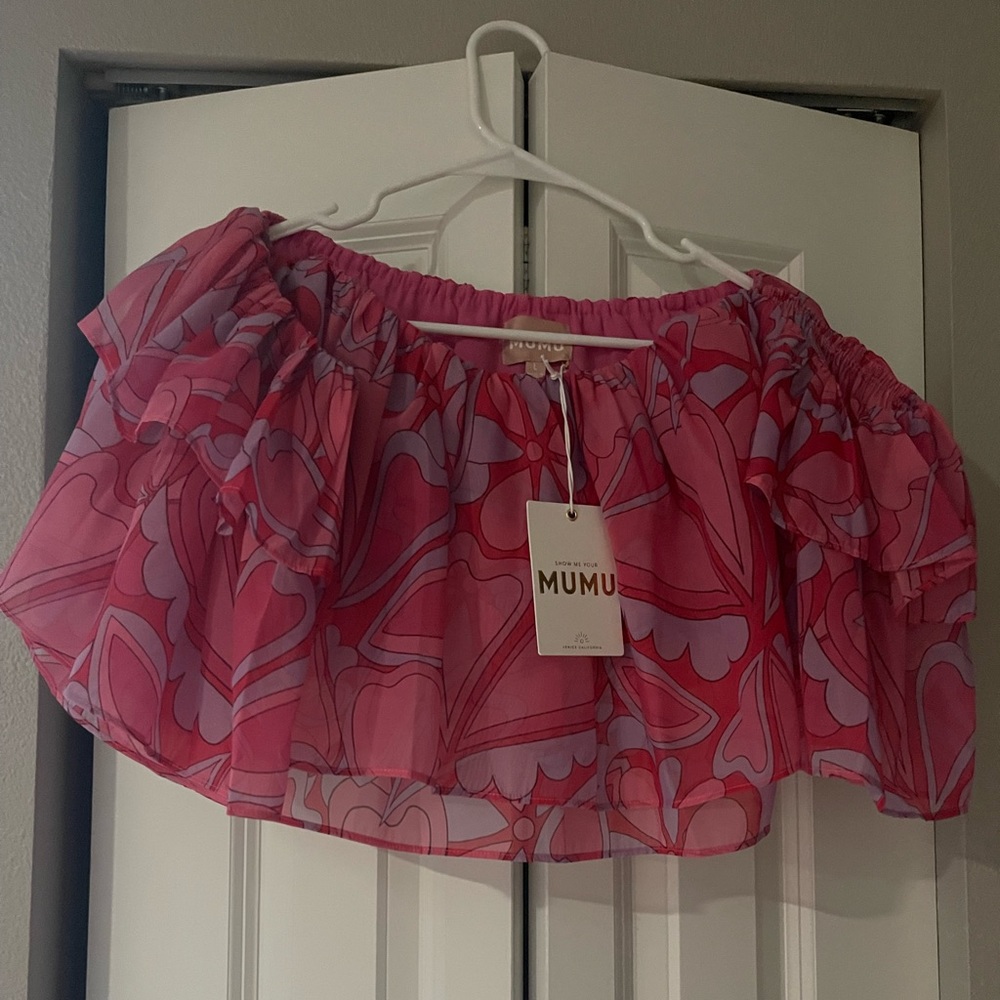Show Me Your Mumu Rossella Ruffle Top ~ Candy Hearts